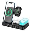 4 In 1 Multifunction Wireless Charger Station With Alarm Clock Display Foldable Wireless Charger Stand With RGB Night Light Eureka Online Store
