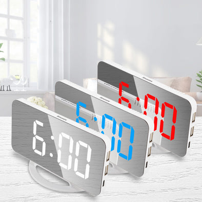 Multifunctional LED Mirror Clock MBGroupWorldwide