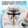 Bounce Core Pop-up Drain Filter Bathroom Stainless Steel Bounce Core Push-type Hair Stopper Basin Pop-up Drain Filter MBGroupWorldwide