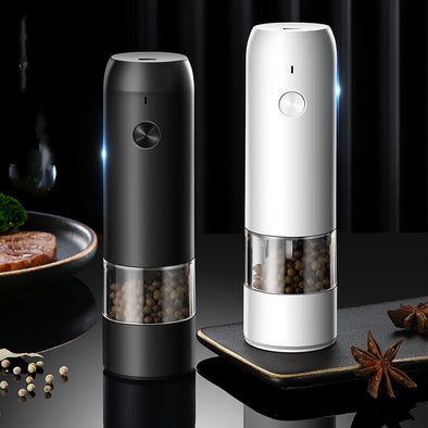 Rechargeable Electric Pepper And Salt Grinder Set One-Handed No Battery Needed Automatic Grinder With Adjustable Coarseness LED Light Refillable MBGroupWorldwide