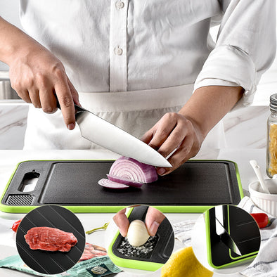 Double-side Cutting Board With Defrosting Function Chopping Board Kitchen Grinding Cutting Board With Knife Sharpener Eureka Online Store